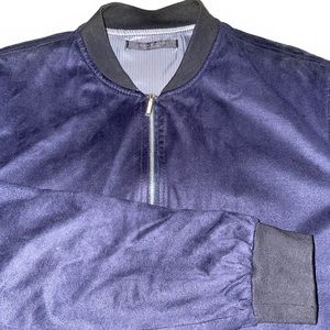 ZARA MAN NAVY SUEDE BOMBER